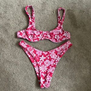 pink floral bikini